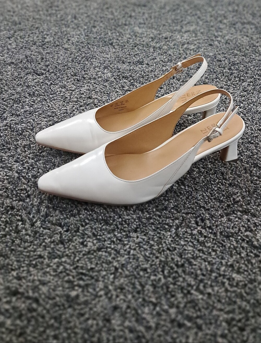 Naturalizer White Slingback Pointed-Toe Heels